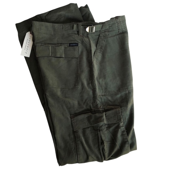 Sanctuary Corduroy Cargo Pants Green NWT - Picture 13 of 15